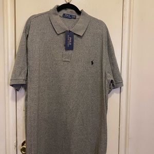 Polo Ralph Lauren Men's Grey Short Sleeve Polo Shirt 2xlt Big & Tall